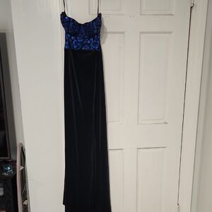 SHEIN Strapless Blue and Black Dress
